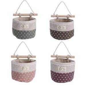 4 Pc Hanging Girl Storage Wall Wooden Baskets Small Organizers